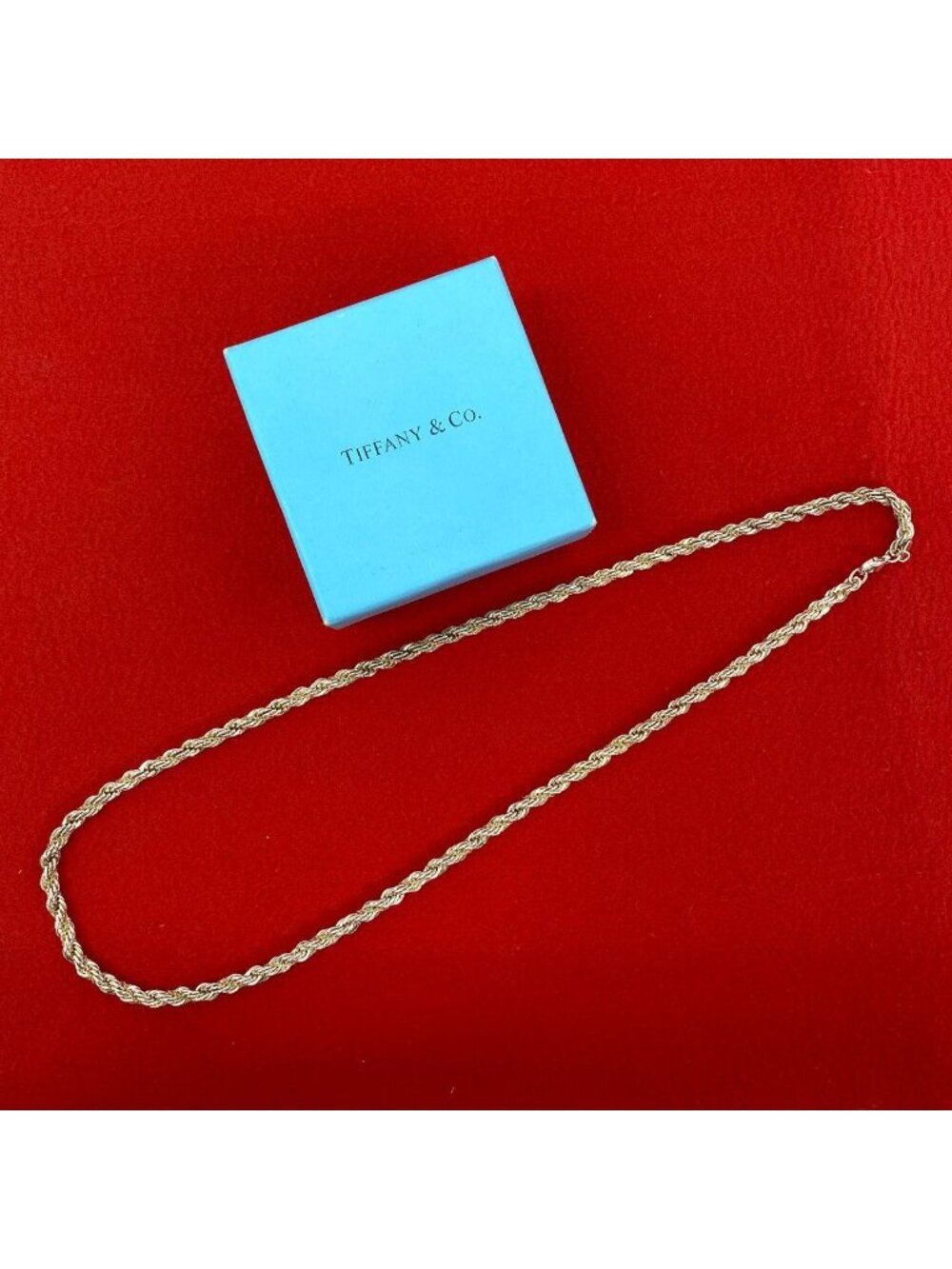 Tiffany & Co Vintage Twisted Rope Necklace Silver Yellow Gold